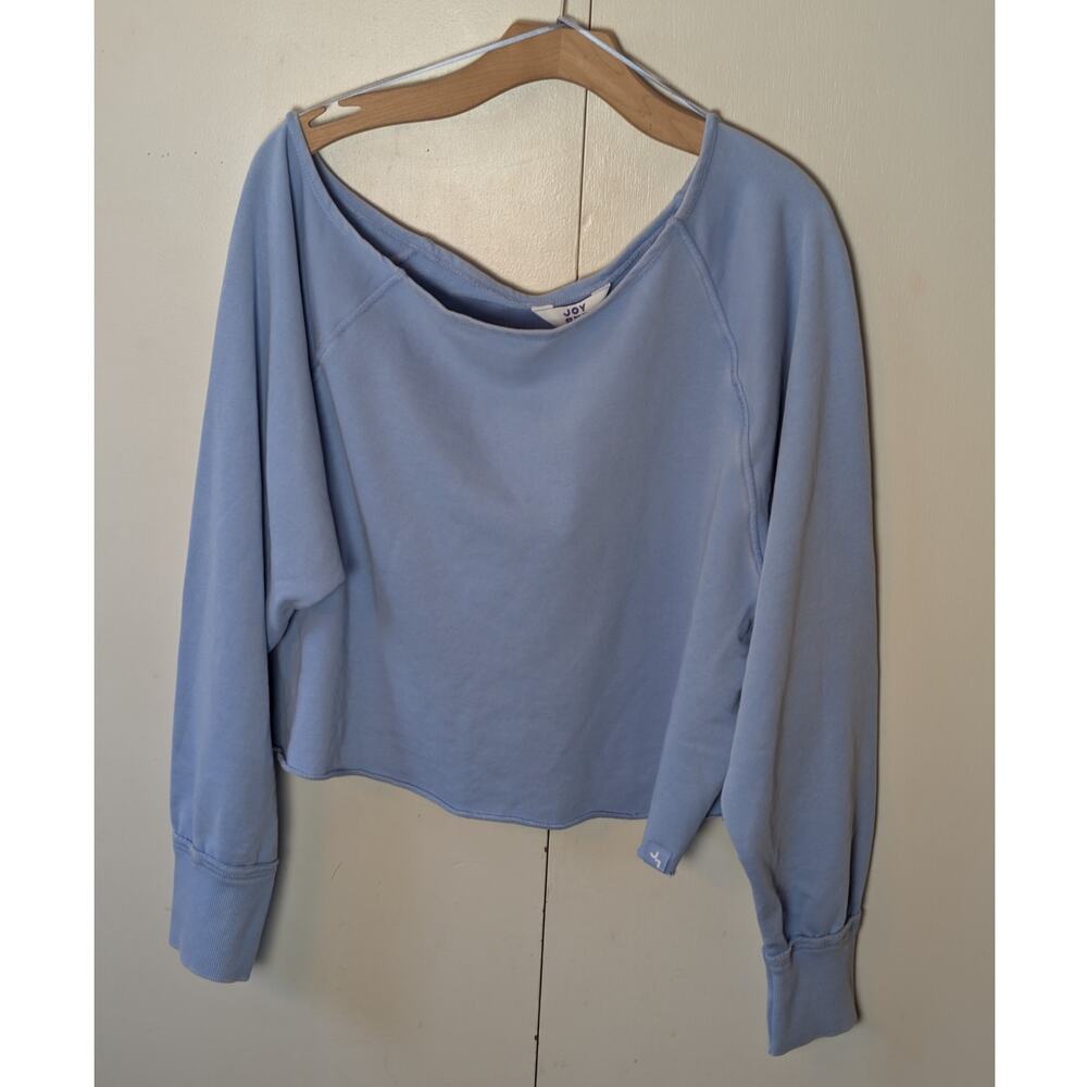 JoyLab Blue Cropped Fit Cold Shoulder Sweatshirt XL